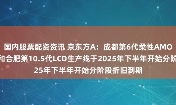 国内股票配资资讯 京东方A：成都第6代柔性AMOLED生产线和合肥第10.5代LCD生产线于2025年下半年开始分阶段折旧到期